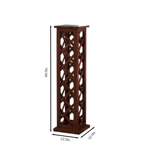 12 Bottles Freestanding Wine Rack, Wine Cooler, Kitchen, Pantry, Wine Cellar, Walnut Freestanding Display Stand