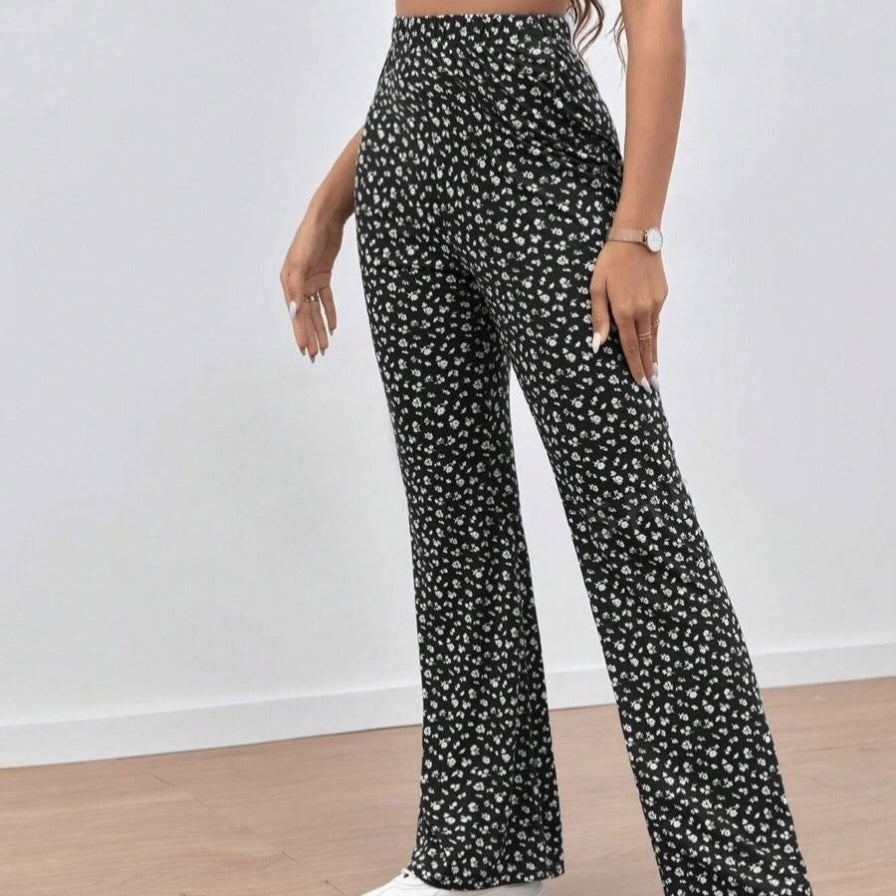 Ladies' Fashionable Casual High Waisted Pencil Geometric Printed Pants
