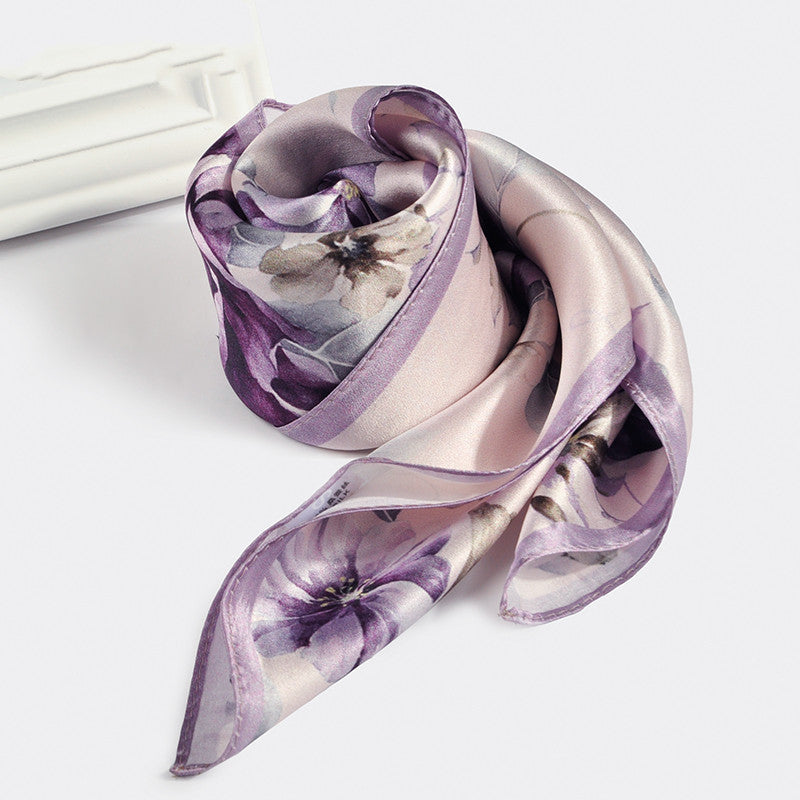 Silk Women's Square Scarf Exquisite Design Pattern Printing
