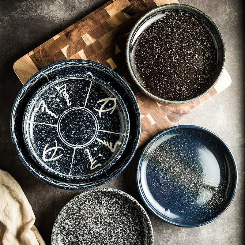 Japanese-style Household Deep Mouth Dish Ceramic Large Soup Plate Creative Round