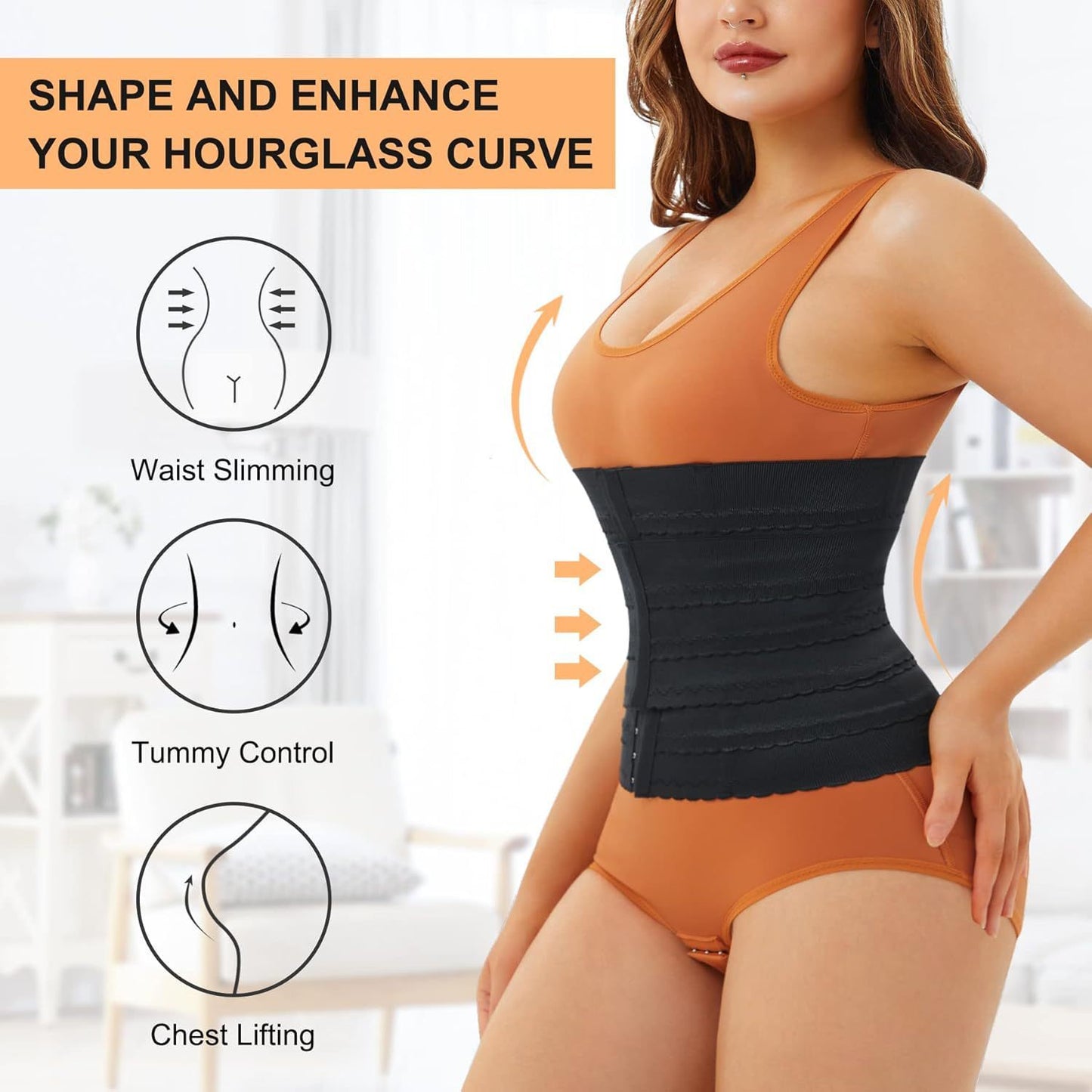 Women's Solid Color Simple Sports Belt Breasted Belly Contracting Waist Shaping Belt