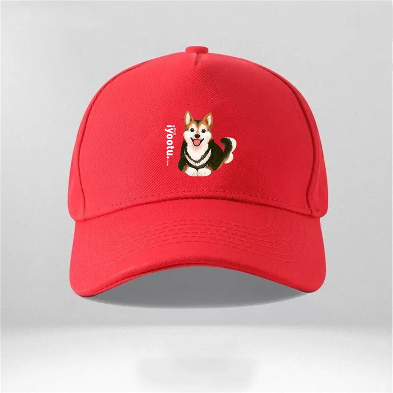 Cartoon Dog Shiba Inu Men And Women Couple New Peaked Cap