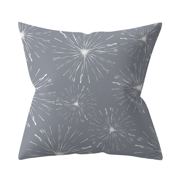 Gray Geometric Polyester Pillow Cover Cross-border Hot Sale Silver Gray Sofa Cushion Cushion Cover