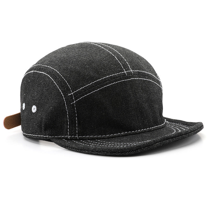 Solid Color Light Board Short Brim Washed Denim Baseball Cap