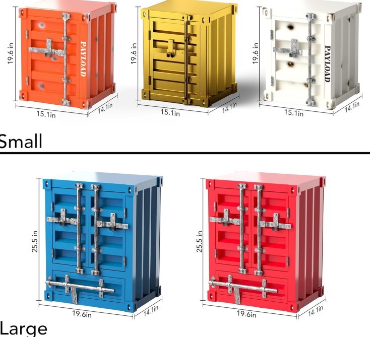 Industrial Style Shipping Container Storage Cabinet Side Table End Table