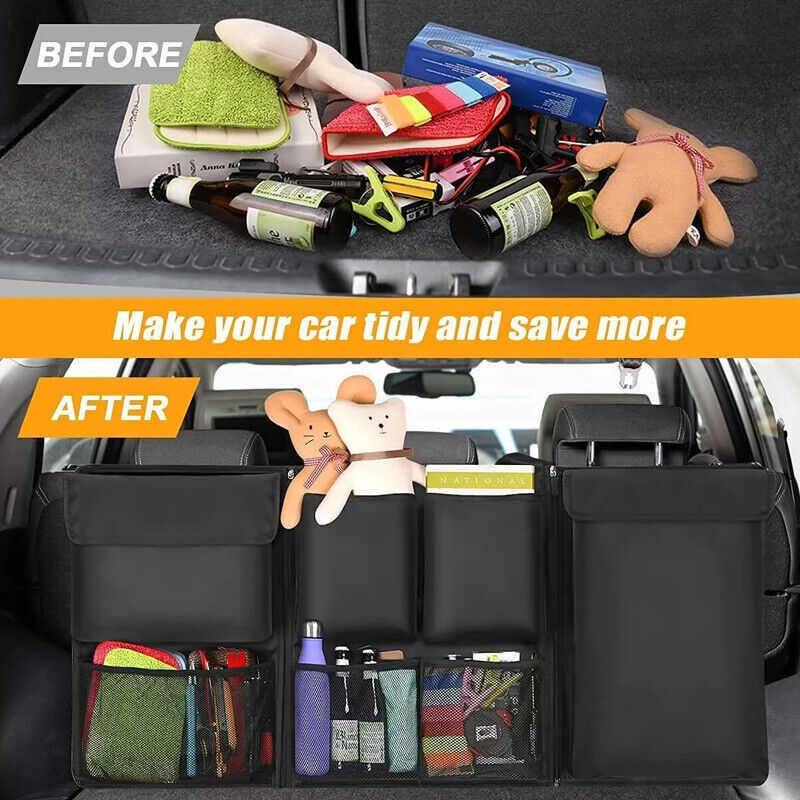 Large Car Boot Organiser Tidy Back Seat Storage Bag Hanging Pocket Accessories