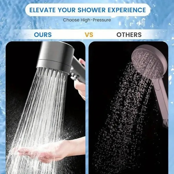 Shower Head, High Pressure Flow Multiple Modes, 5 Layers Filter, Hard Water Power Rinse, With Switch, Suitable For Pet Bathing, Vertical Shower, White Turbo Shower