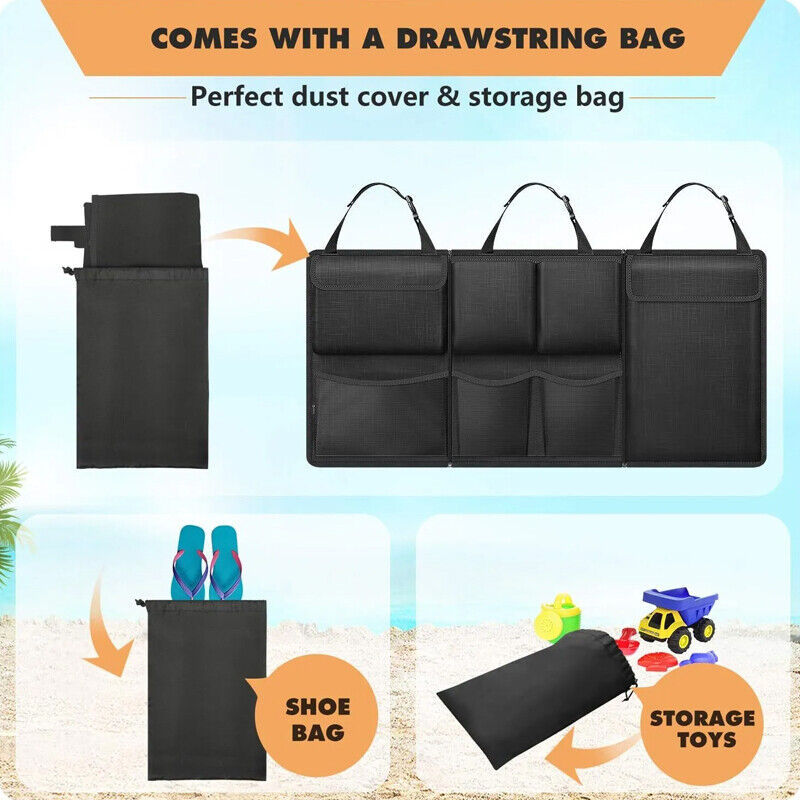 Large Car Boot Organiser Tidy Back Seat Storage Bag Hanging Pocket Accessories