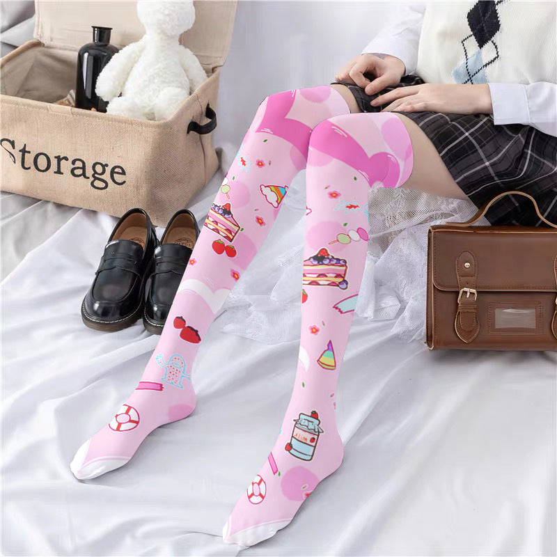 Lolita Cute Overknee Long Boot White Velvet Socks