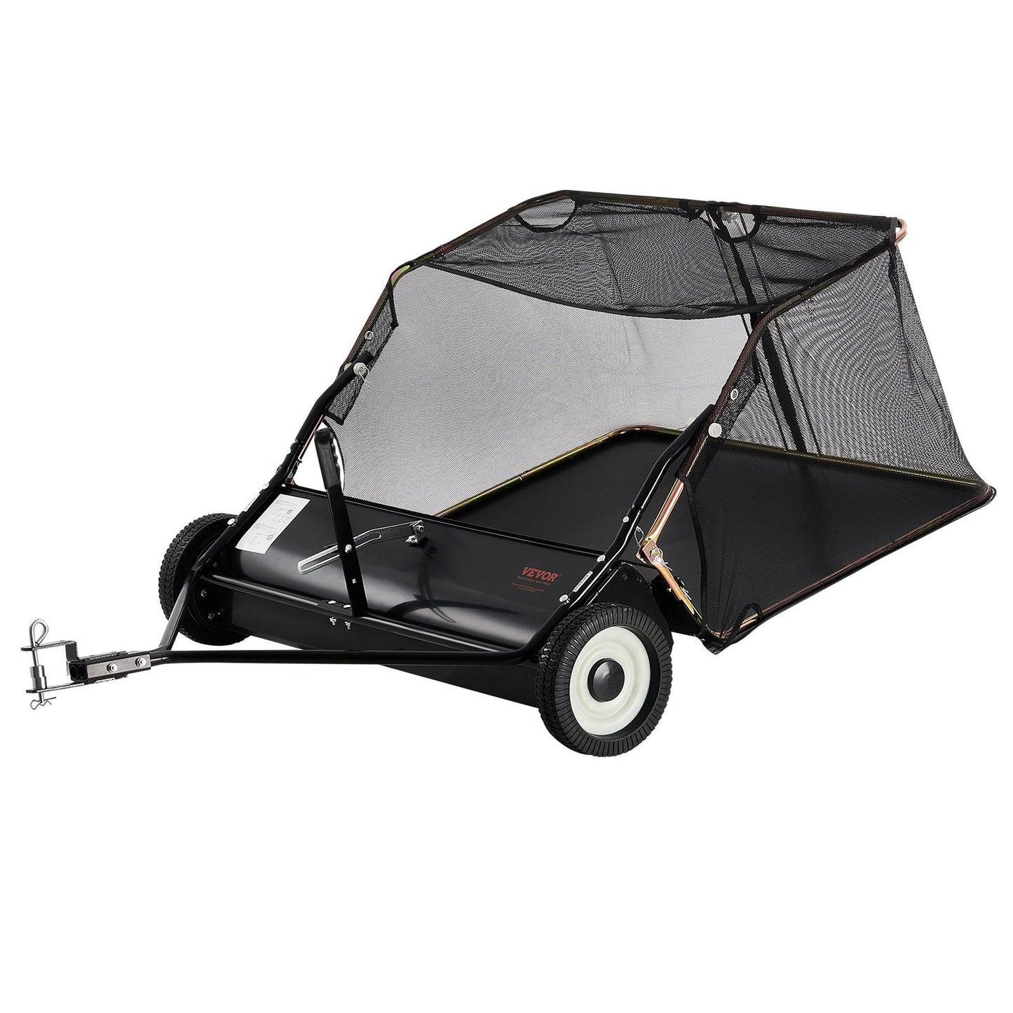 VEVOR Tow-Behind Lawn Sweeper 42-inch Leaf Yard Collector 12 Cu.ft. Adjustable