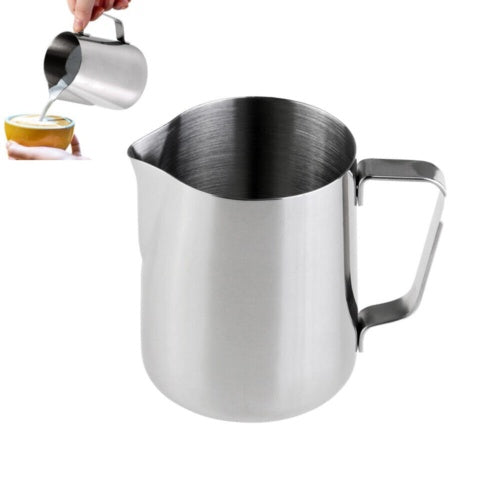 Stainless Steel Milk Jug Frothing Frother Coffee Latte Pitcher 600ml Measure Cup