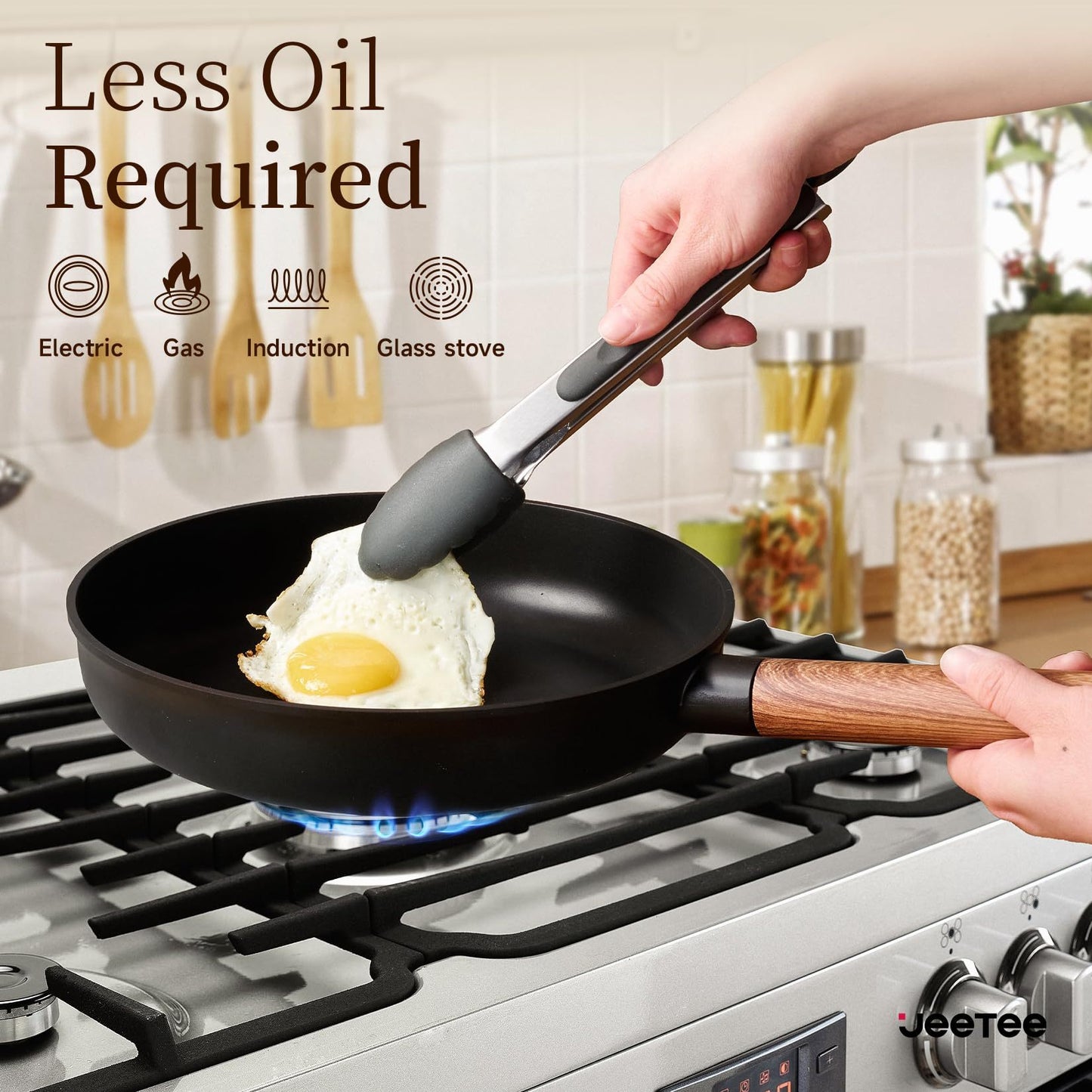 11 Inch Non Stick Deep Fryer With Glass Lid , Dishwasher Safe, Suitable For Gas And Induction Cooktops, Free PFOA,PFOS