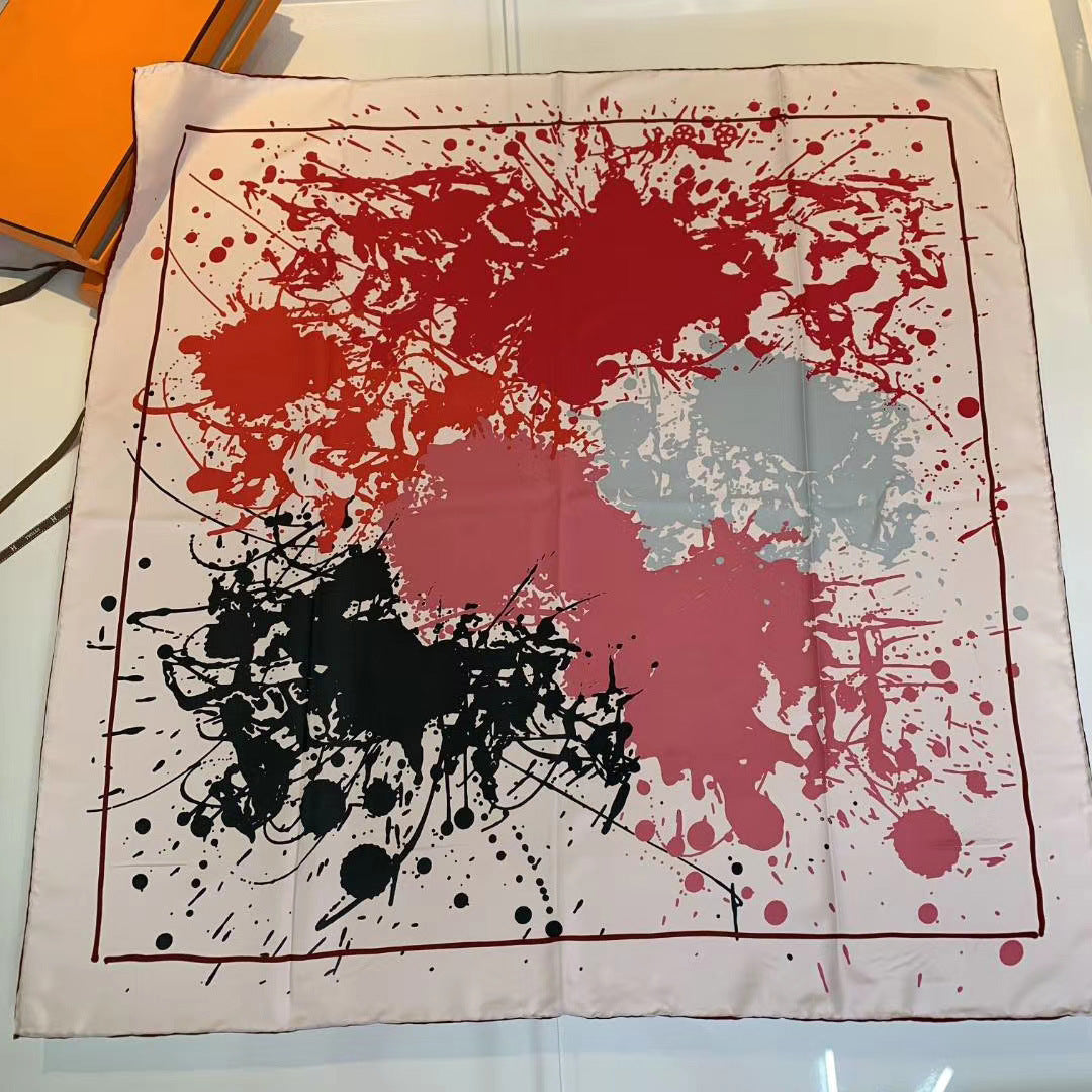 Handmade Hemming Twill Silk Printed Shawl