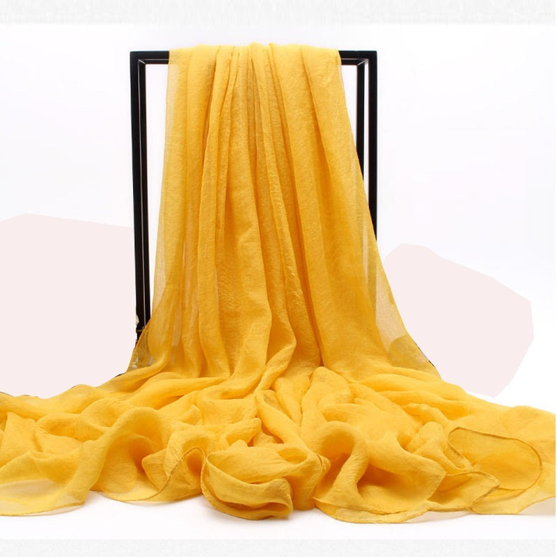 Summer New Simulation Silk Scarf Ladies Sun Protection Shawl