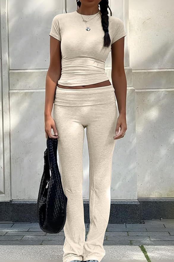 Short Sleeved Wide Leg Pants