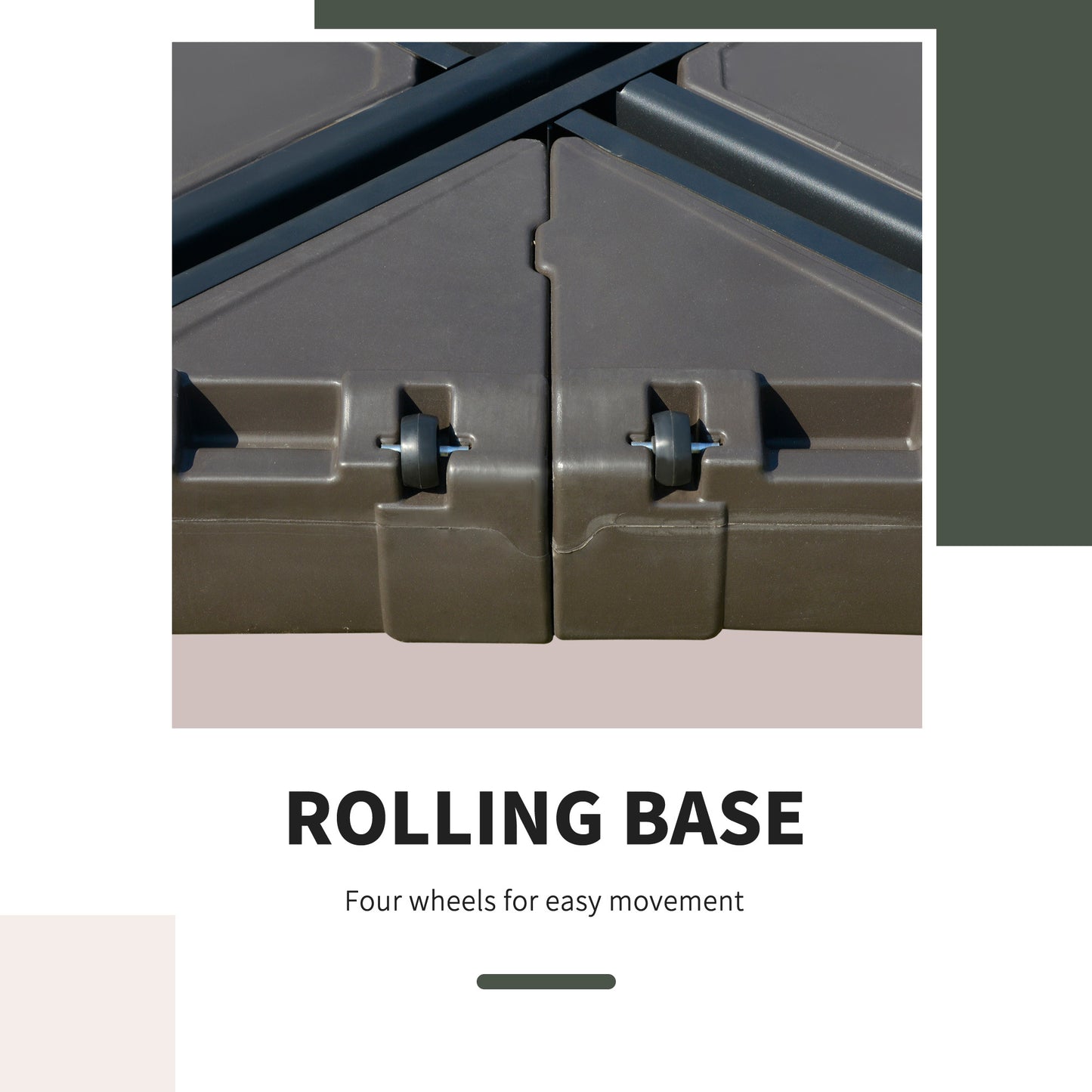 Cantilever Umbrella Base With Wheels 330 Lbs Sand 286 Lbs Water Heavy Duty Coffee