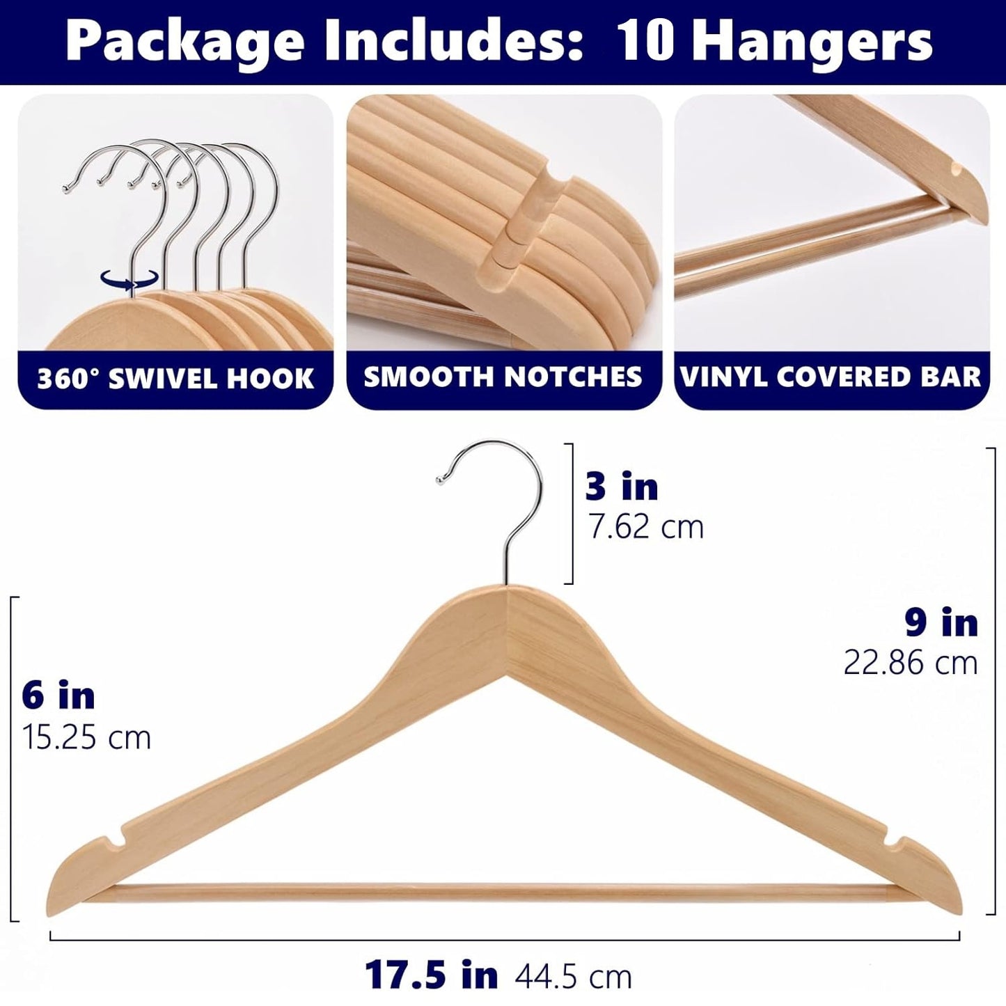 10 Piece Set Of Commercial Grade Thick Wood Hangers, Not Shipped On Weekends, Prohibited From Sale On Amazon