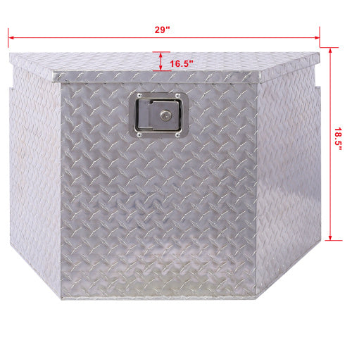29inch Aluminum Tool Box,heavy Duty Truck Bed Tool Box,outdoor Trailer Pickup Storage Tool Box,RV Storage Organizer,underbody Box W Lock Keys,silver, 29x16.5x18.5inch