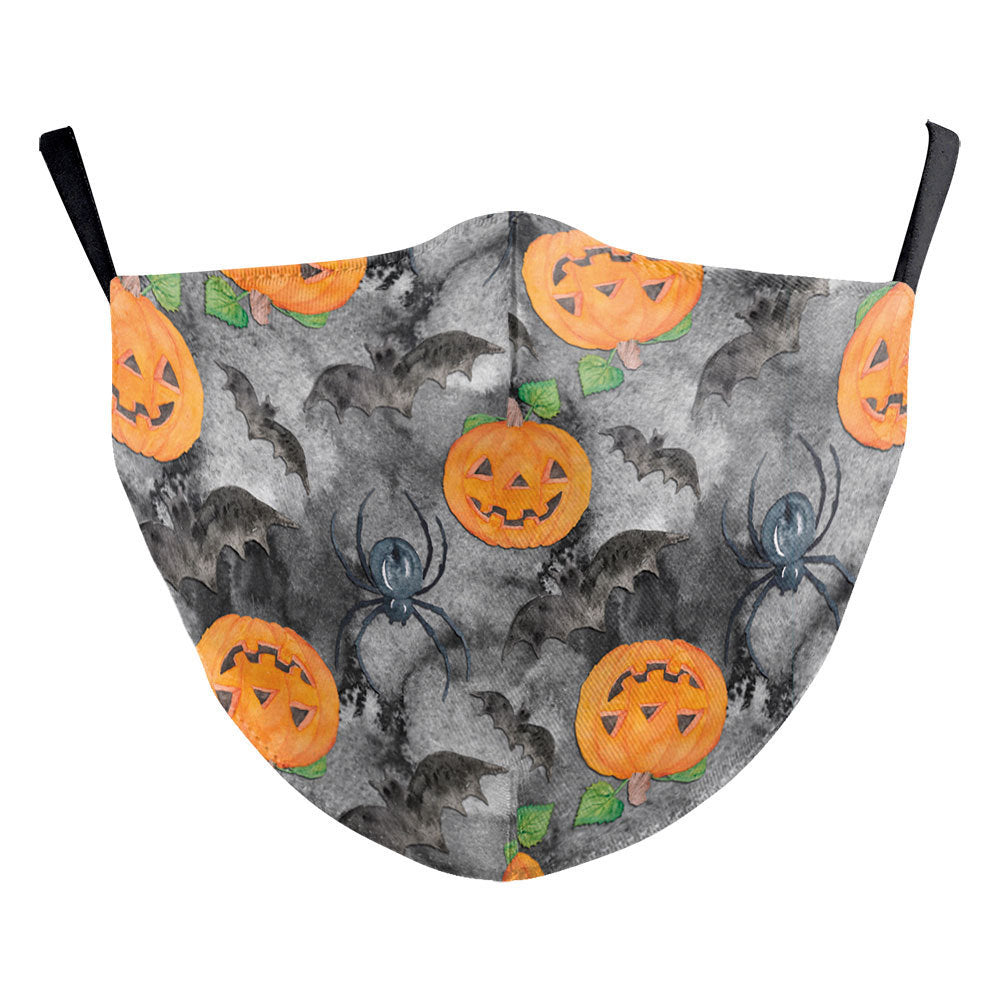 Digital Printing Halloween Skull Pumpkin Creative Design Double-layer Dustproof Mask
