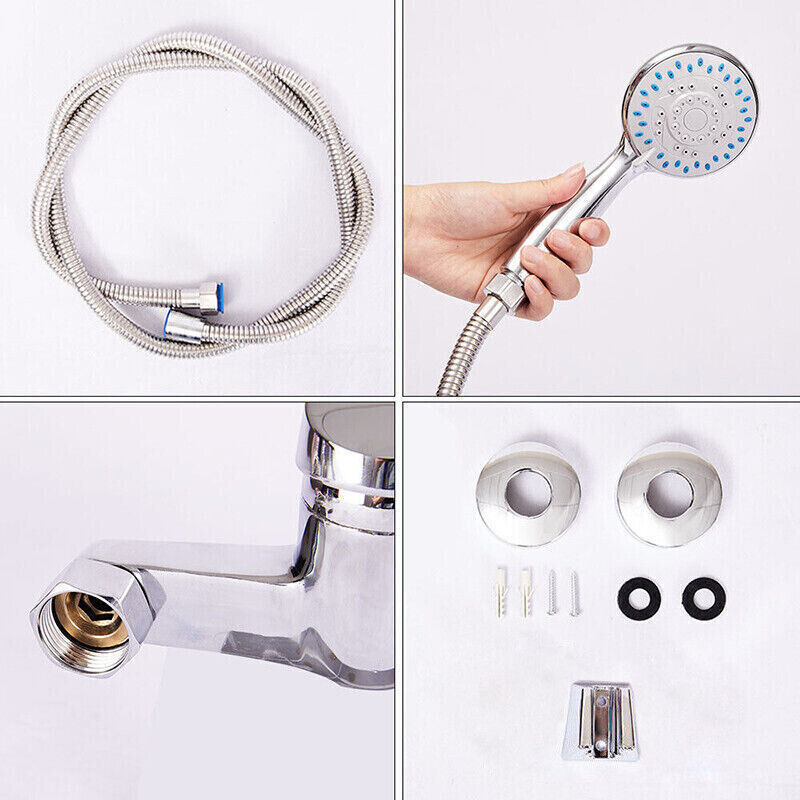 Luxury Bathroom Chrome Sink Bath Filler Tap Shower Mixer Taps With Hand Held Set