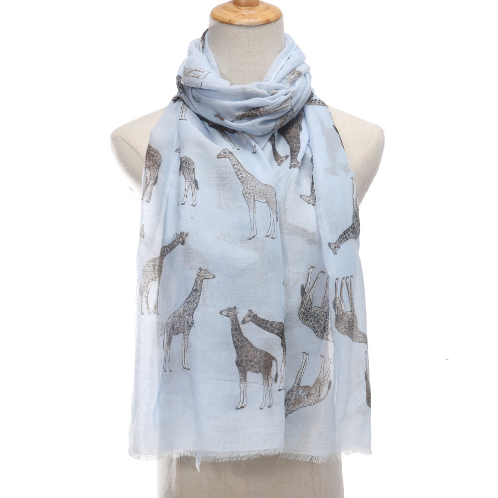 Women's Summer Thin Giraffe Printed Cute Fashion Shawl