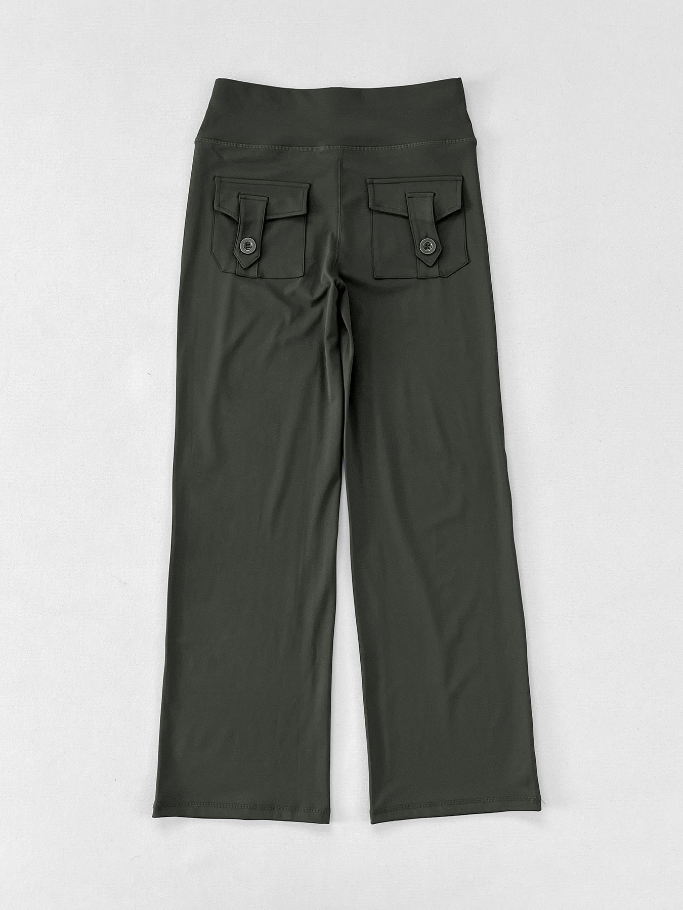 V-shaped Waist Peach Hip Yoga Pants, Women's Pocket Button Workwear Pants, High Waisted Hip Lifting Quick Drying Sports Pants