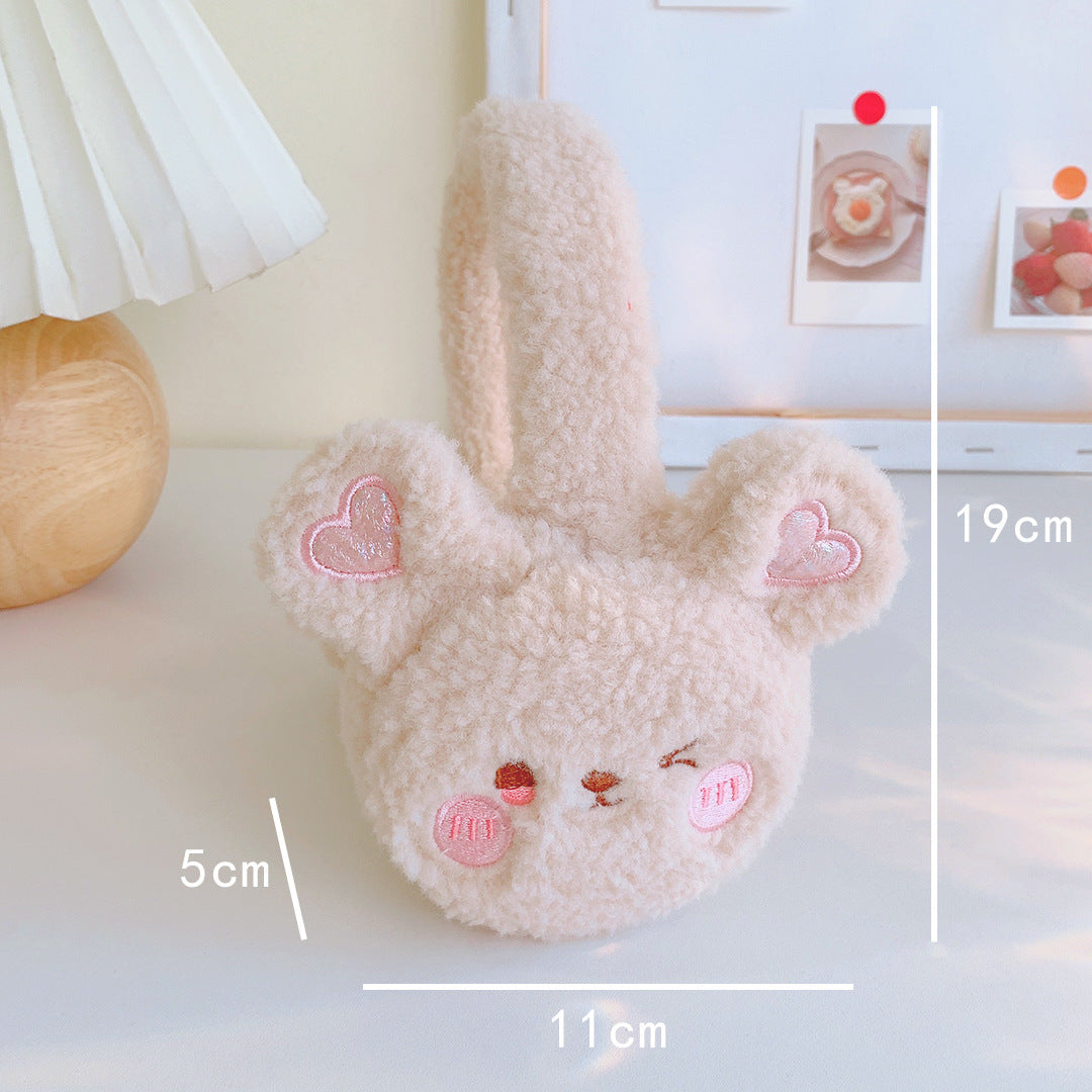 Outdoor Riding Cartoon Bear Plush Warm Earmuffs