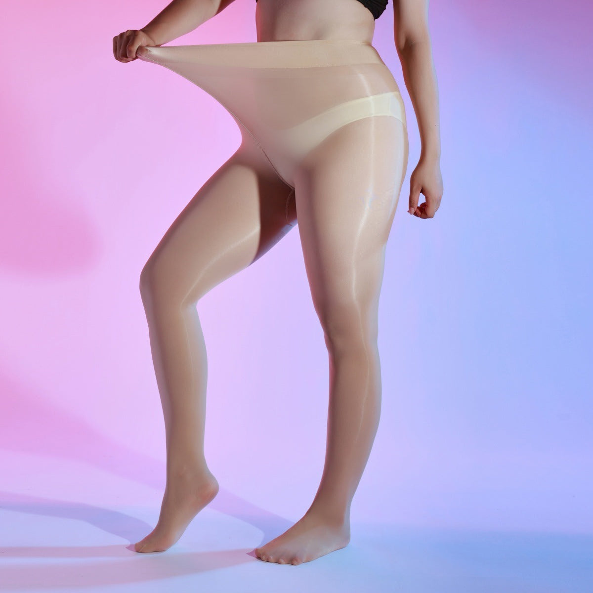 Tight Base Leg Shaping Plump Girls Horse Oil Stockings