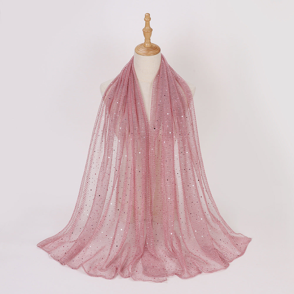 Closed-toe Sequined Shawl Scarf