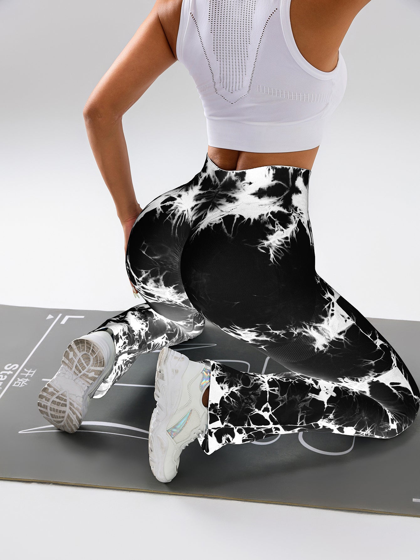 4 Pack Flared Yoga Leggings For Women High Waisted Tie-dye Print Butt Lifting Stretch Sports Workout Bodybuilding Pants, Seamless High Waisted Bootcut Yoga Leggings