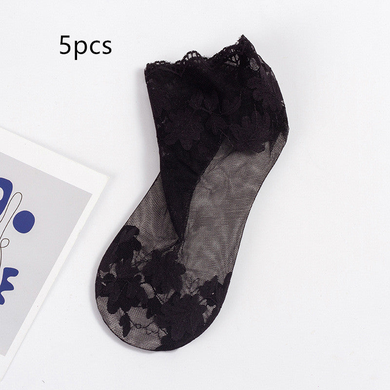 Women's Socks Thin Lace Lace Cotton Base
