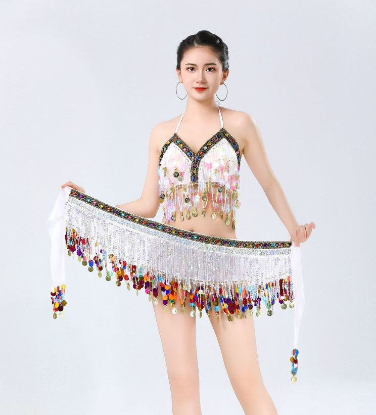 Belly Dance Waist Chain Hip Scarf Sequin Tassel