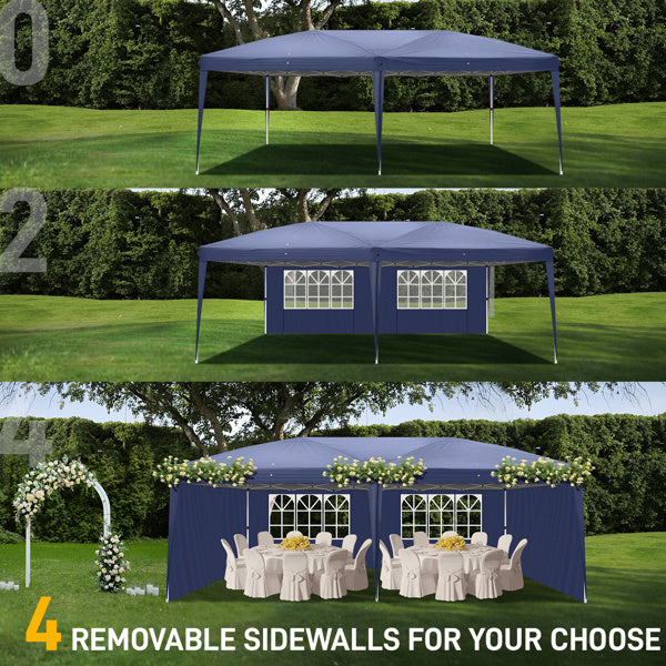 10X20ft Blue 4 Sided 2 Window Folding Shed