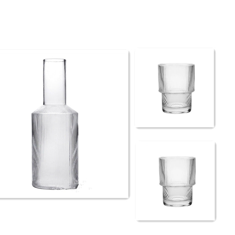 Nordic Ins Japanese Home Hotel Transparent Phnom Penh Vertical Pattern Crystal Glass Water Bottle