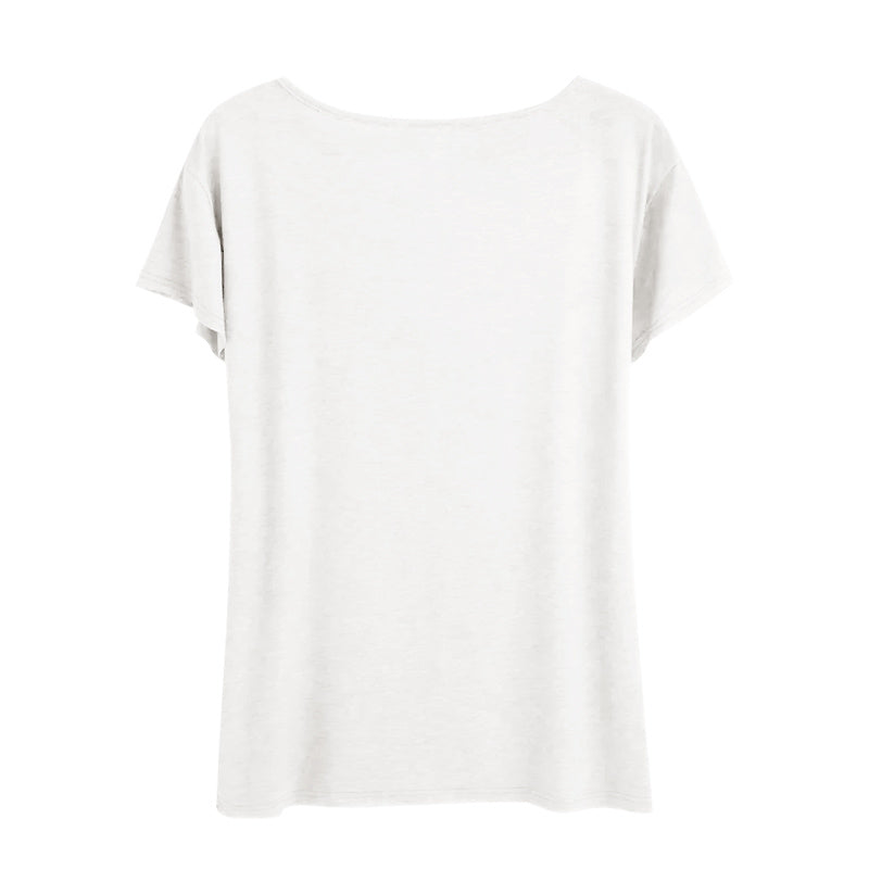 Women's Letter Print Short Sleeve T-Shirt - Casual Round Neck Summer Top