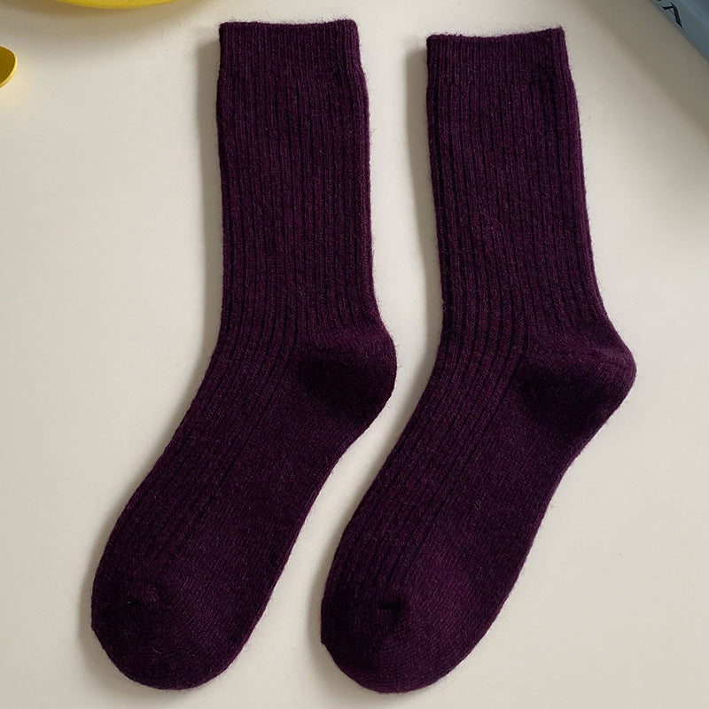 Women's Japanese-style Solid Color Wool Socks
