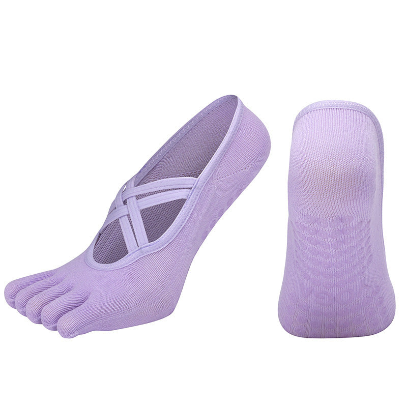 Cross-border Women's Non-slip Five-finger Yoga Socks Live Broadcast Body Dance Aerobics Pilates Fitness Sports Socks