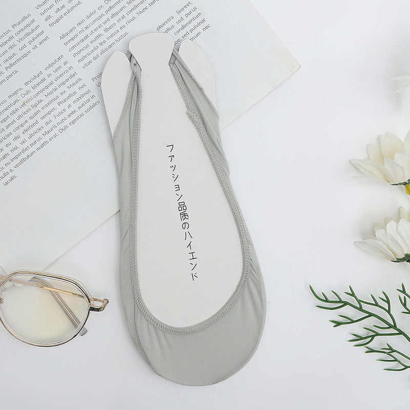 Invisible Boat Socks Women's Summer Socks Low-cut Non-slip Ice Silk