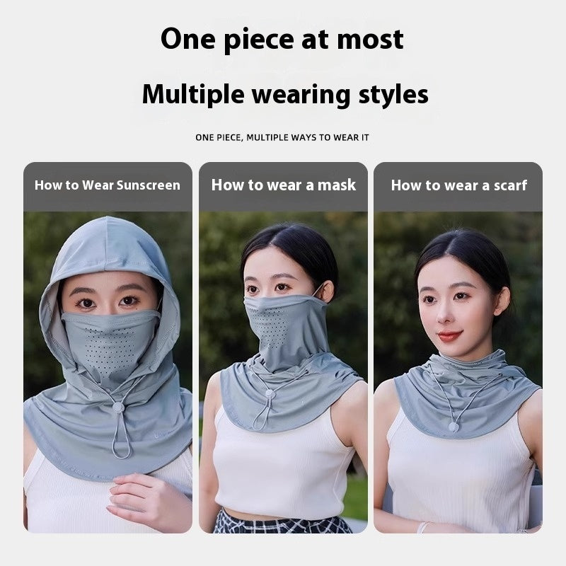 Mask Face Ice Silk UV Protection Sun Protection Hat