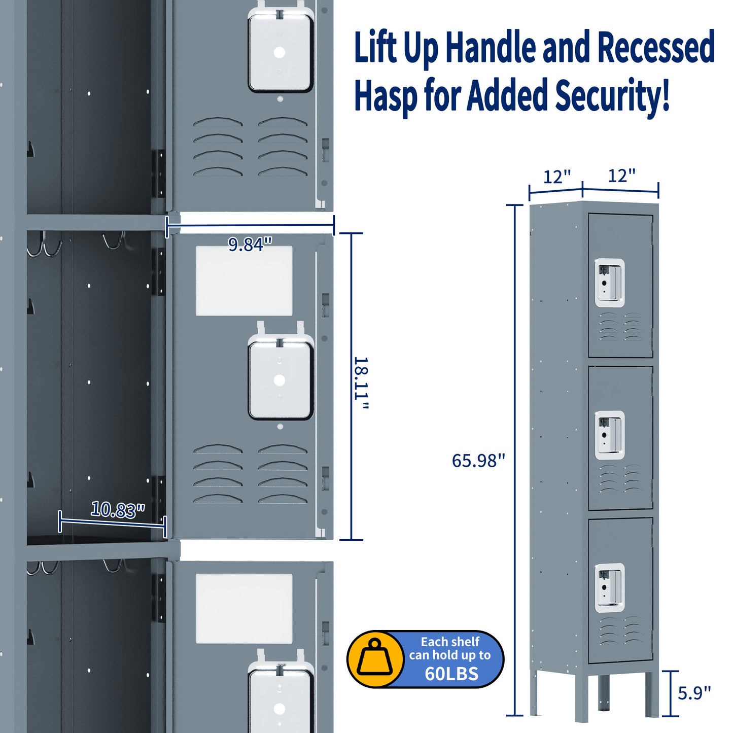 Metal Lockers For Employees With 3 Door Storage Locker For Employees Gym School Home Office Garage - Assembly Required Gray
