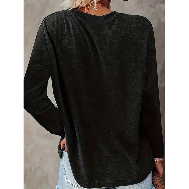 1692 They Missed One Shirt Women Funny Letter Print Tees Casual Long Sleeve Tops