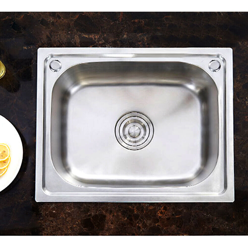 Stainless Steel Single Bowl Square Kitchen Laundry Washing Sink Plumbing Waste