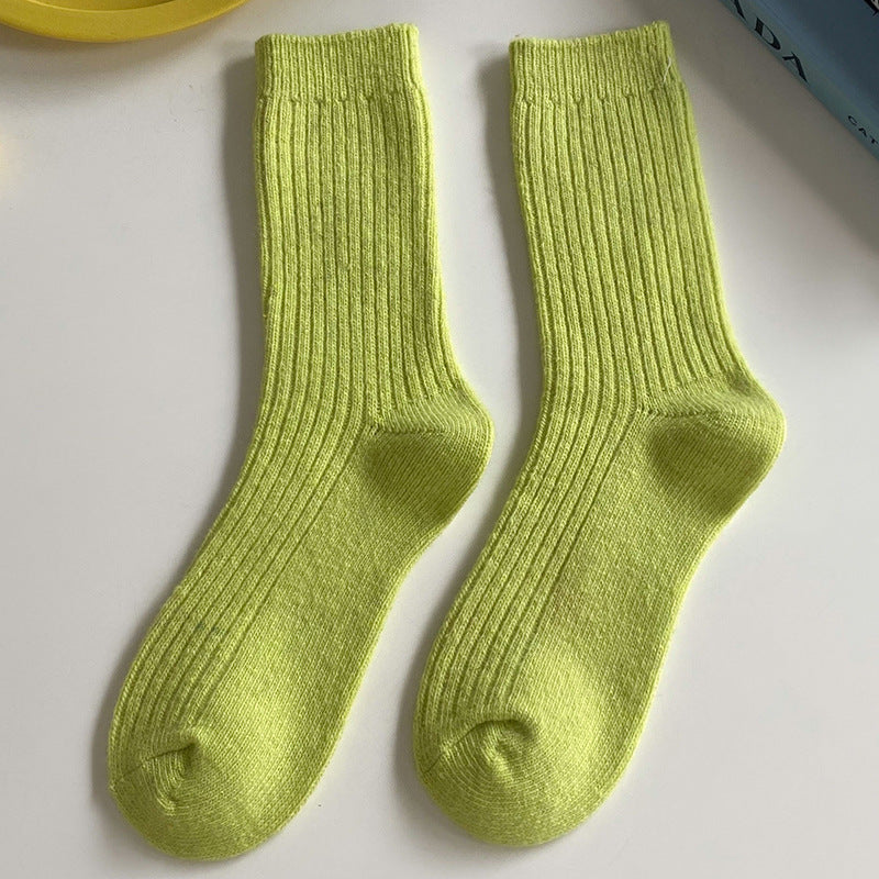 Women's Japanese-style Solid Color Wool Socks