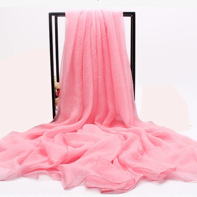Summer New Simulation Silk Scarf Ladies Sun Protection Shawl