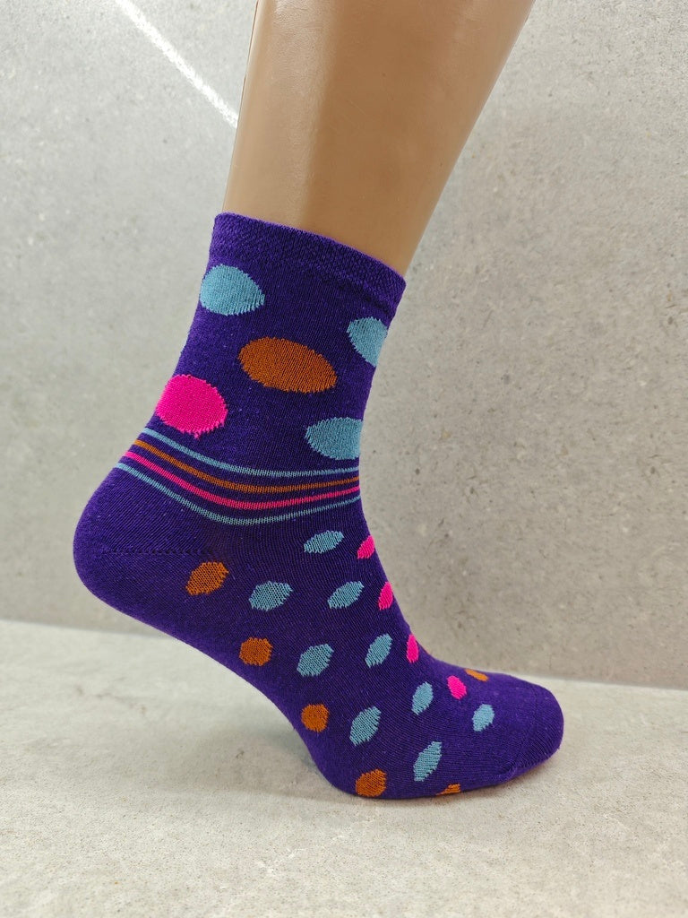 6  12  24 Pairs Womens Socks Mixed Striped  Polka Dot Designs