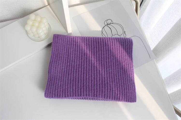 Solid Color Knitted Mid-length Warm Wool Scarf