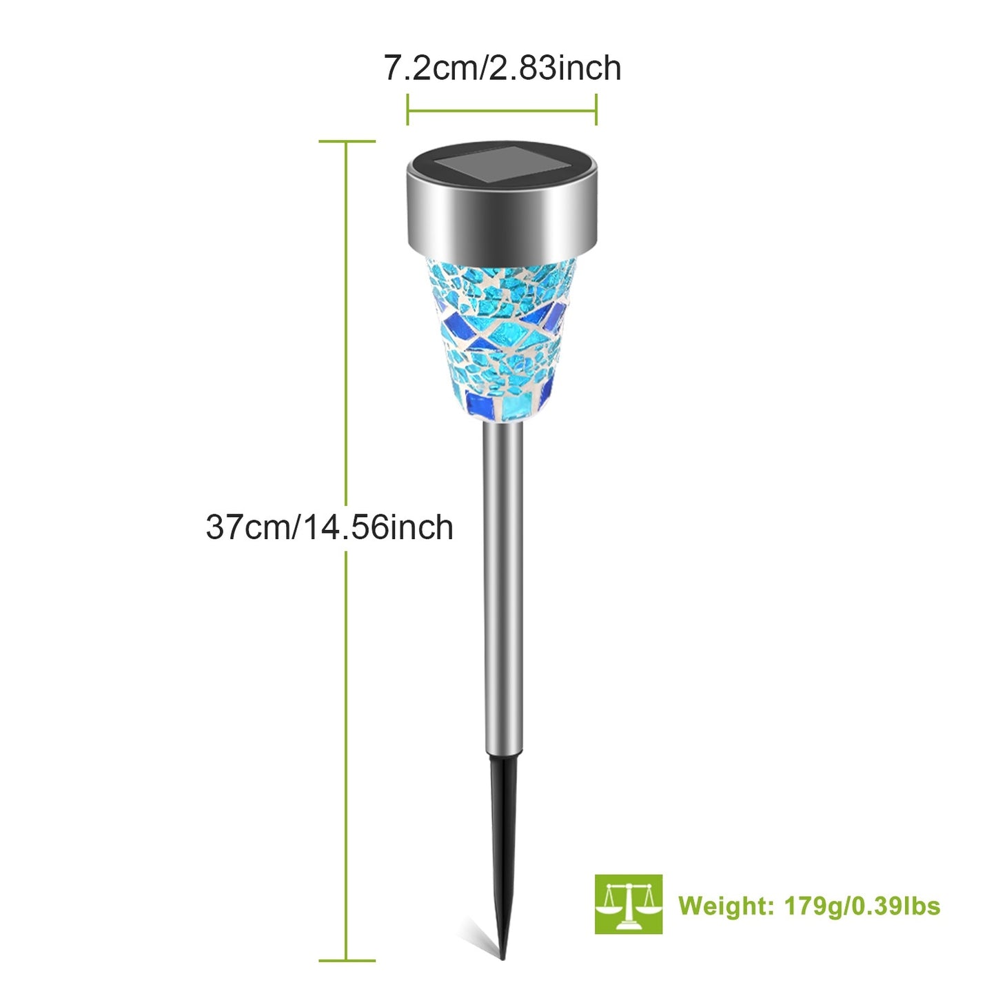 6Packs Mosaic Solar Pathway Lights IP44 Waterproof For Yard Driveway Walkway