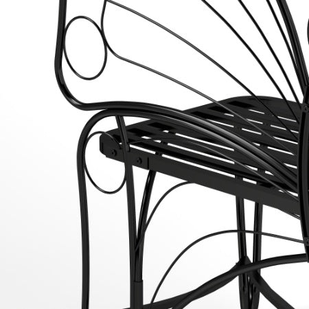 Butterfly Cast Metal Garden Bench, Outdoor Bench Patio Seat, Park Bench Outdoor Seating For Garden, Yard, Park, Entryway
