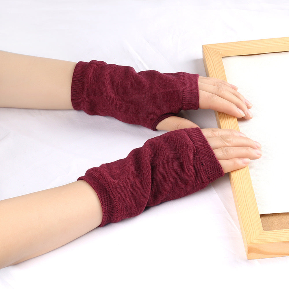 Men's And Women's Autumn And Winter Thin Spring And Summer Cotton Half Finger Sports Fingerless Gloves