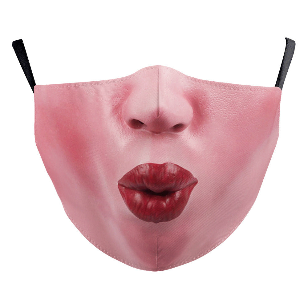 Halloween Digital Printing Funny Face Double-layer Dust Mask